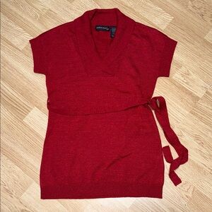 Sweater Project Girls Red Metallic Knit Wrap Sweater Dress Holiday Party